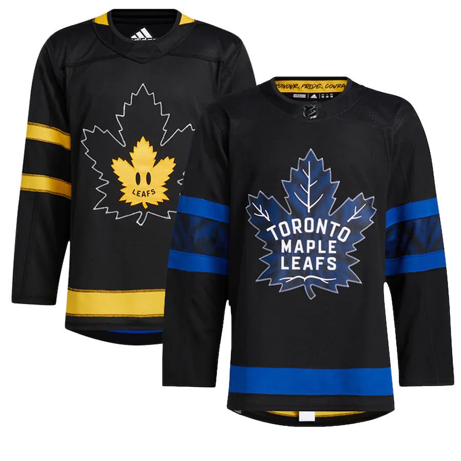 Men Toronto Maple Leafs adidas Black Authentic Alternate Blank NHL Jersey